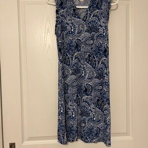 Micheal Kors Blue Paisley Sleeveless Dress